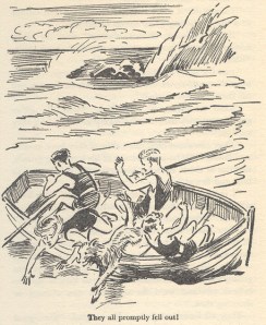 The Five find themselves washes up on Whispering Island in "Five Have a Mystery to Solve" illustrated by Eileen Soper