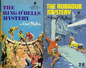 Armada paperbacks of "Ring o' Bells Mystery" and "The Rubadub Mystery" with covers by Mary Gernat