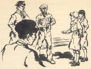 At the railway illustrated by George Brook