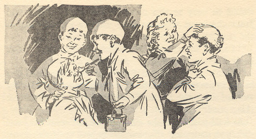 The Boys dressing up as Snowmen