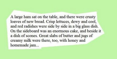 The Kind of Blyton food we all think of! Taken from http://postwarthatchedcottage.blogspot.co.uk/2010/11/food-glorious-food.html