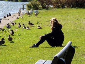 Corinna communing with the birds Ala Jack Trent and Philip Mannering by Stephanie Woods