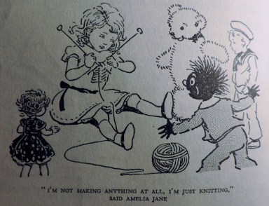 Amelia Jane does a bit of knitting