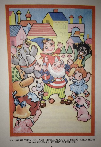A quintessential Noddy scene complete with a golliwog.