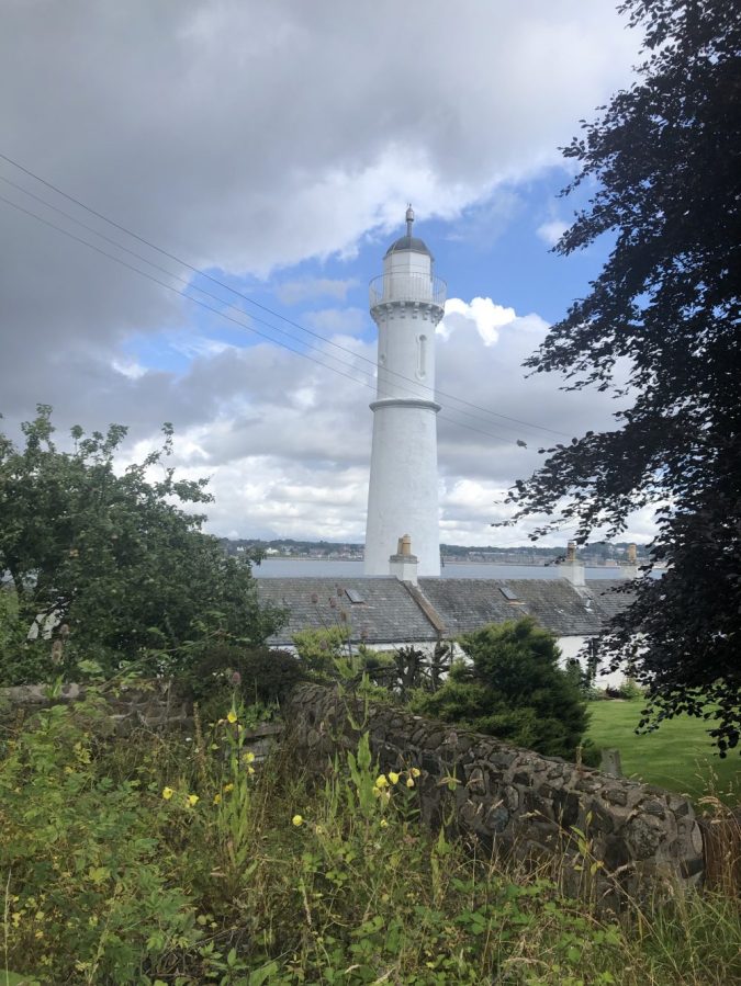 white lighthouse by the river tay