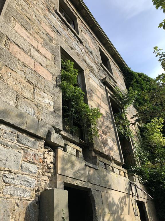 trees growing out the windows of the ruins of glassaugh house