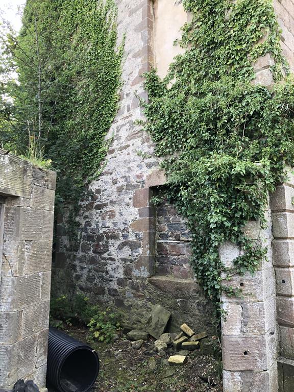 side view of the ivy covered ruins of glassaugh house