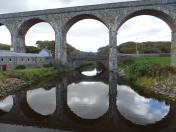 a railway viaduct over a river